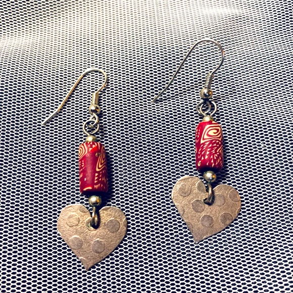 2/$20 Dangle Fimo heart spiral earrings - 2 Sets - Picture 4 of 5